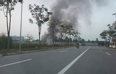 Cháy lớn tại xưởng sản xuất của Tổng cục Hậu cần kỹ thuật