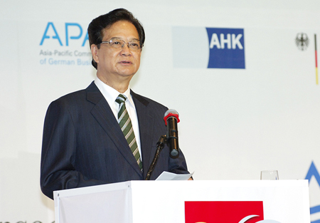 Thủ tướng Nguyễn Tấn Dũng phát biểu tại hội nghị.
