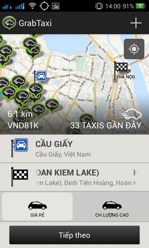 Nhiều khách hàng thích thú với dịch vụ vẫy xe taxi bằng điện thoại như Grabtaxi