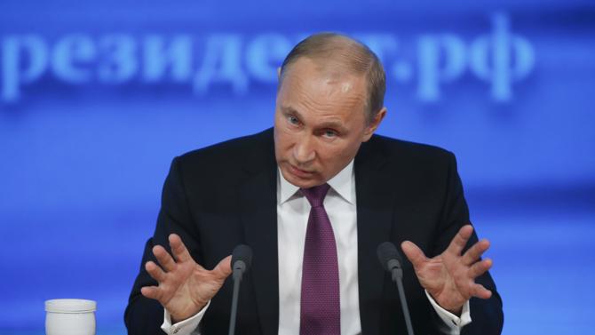 Tổng thống Nga Vladimir Putin trong cuộc họp báo ngày 18/12.