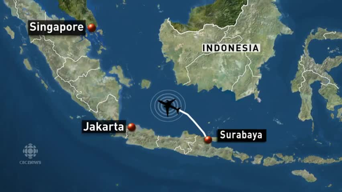 Chuyến bay QZ8501 đã mất tích sau khi cất cánh từ Surabaya để tới Singapore.