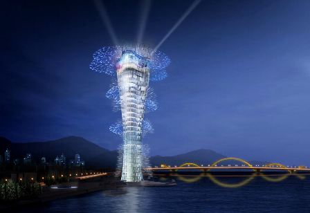 Phối cảnh “ngọn tháp hải đăng” sẽ được xây dựng trên sông Hàn
