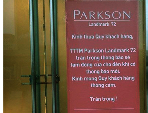 Parkson Keangnam tiếp tục đóng cửa “vô thời hạn”