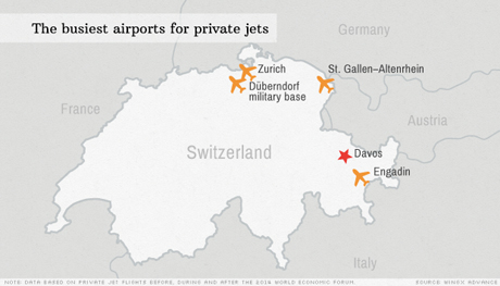 Các sân bay gần Davos rất bận rộn trong những ngày diễn ra WEF. (Ảnh: