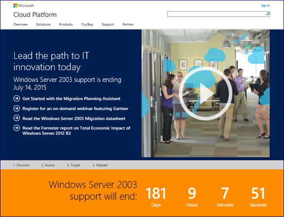 Windows Server 2003 kết thúc hỗ trợ vào giữa tháng 7/2015 