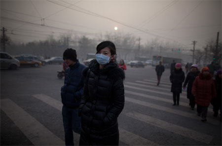 Bầu không khí bị ô nhiễm nặng nề của Trung Quốc.