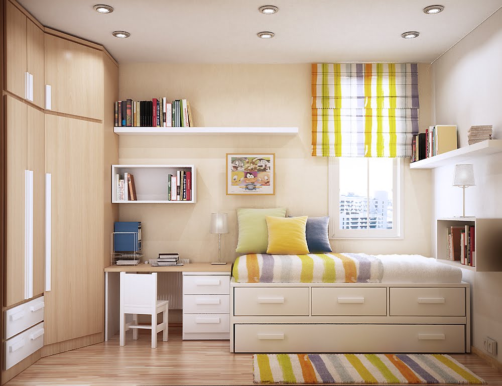 Sự kết hợp màu sắc tường nhà và trần nhà sẽ giúp nới rộng không gian phòng khách