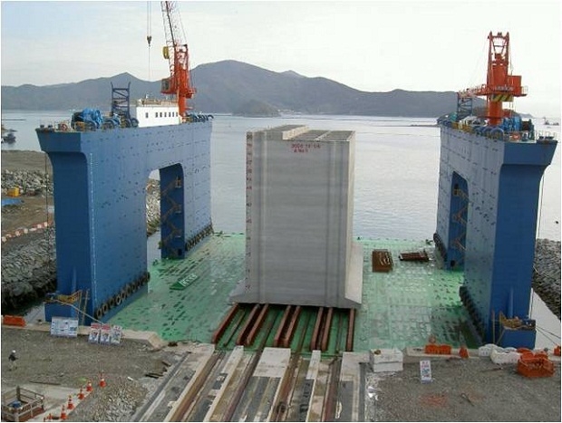 Đồ họa về Quy trình đúc thùng chìm xây
dựng cảng nước sâu