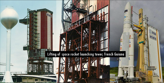 Khung giá đỡ tàu vũ trụ tại Guiana,
Pháp.