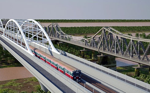 Xây cầu sắt cách cầu Long Biên 75 mét