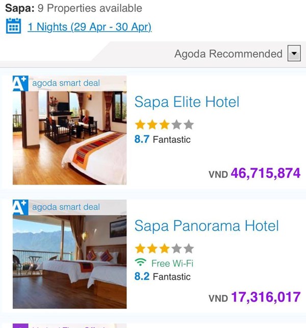 Khách sạn 3 sao tại Sapa trong dịp lễ 30.4 - 1.5 lên đến hơn 46 triệu đồng/đêm