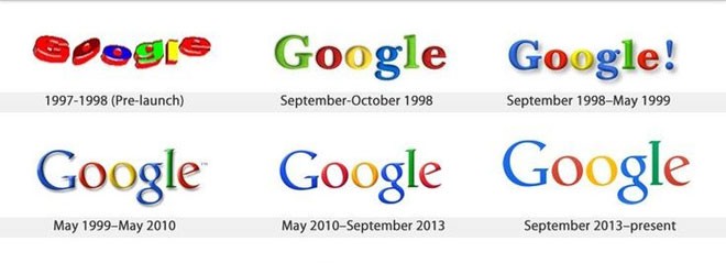 Google cũng đã điều chỉnh logo trông “trẻ con” ngày nào để có được một logo hiện đại.
