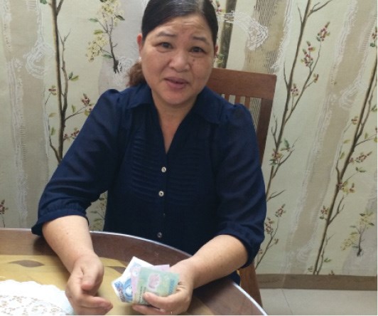 Bà Nguyễn Thị Thỏa 19 năm đóng BHXH, mức lương hưu không đủ tiền ăn sáng (Ảnh: Đoàn Tất Thảo)