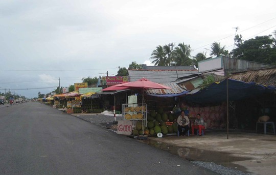 Hàng loạt điểm bán mít dọc quốc lộ 1A đoạn đi qua huyện Phụng Hiệp, tỉnh Hậu Giang