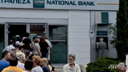 Nhiều máy ATM tại thủ đô Hy Lạp ngày 28/6 không còn tiền (Ảnh: