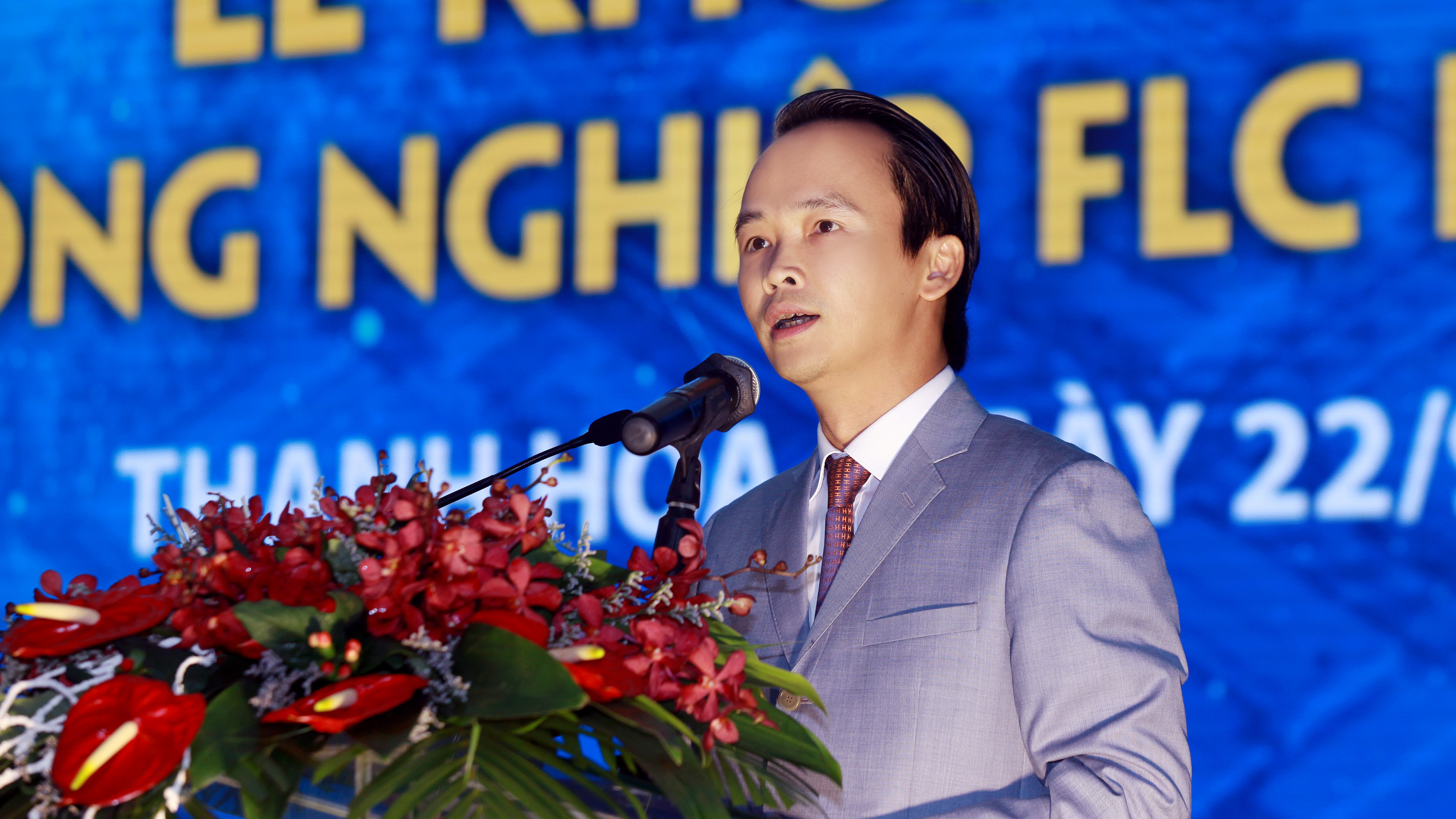 
Ông Trịnh Văn Quyết, Chủ tịch HĐQT Tập đoàn FLC phát biểu khai mạc lễ khởi công
