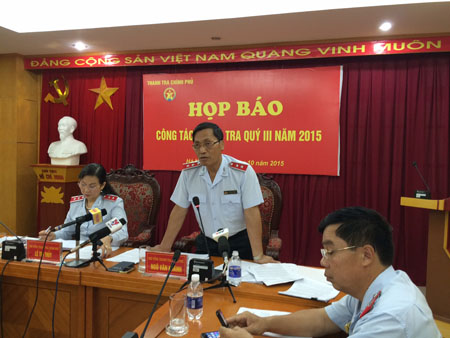 Ông Ngô Văn Khánh - Phó Tổng Thanh tra Chính phủ trả lời tại cuộc họp báo.