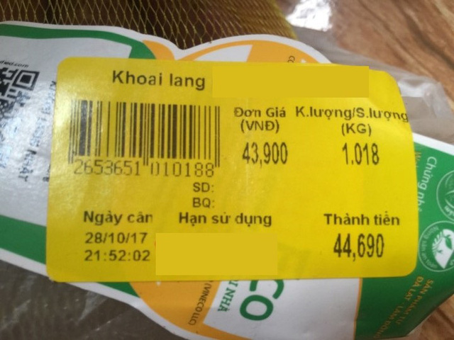Khoai lang Việt bán ở siêu thị