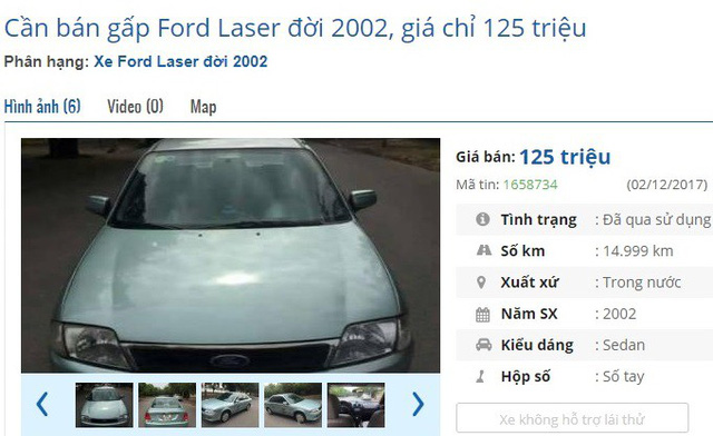 
Chiếc Ford Laser đời 2002 đang được rao bán 125 triệu đồng trên chợ ô tô cũ. Theo giới thiệu của người bán, xe được gìn giữ cẩn thận nên khách mua có thể lăn bánh luôn.&nbsp;
