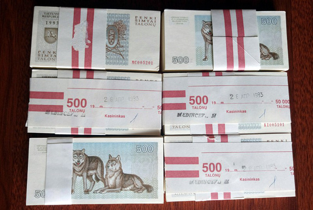 
Tờ tiền mệnh giá 500 Talonu của Lithuania
