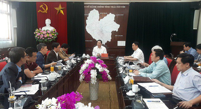 Ông Đoàn Văn Tuấn, Phó Chủ tịch UBND tỉnh Thái Nguyên chủ trì cuộc họp nghe các sở, ngành, địa phương báo cáo tiến độ thực hiện Dự án Hồ Núi Cốc.