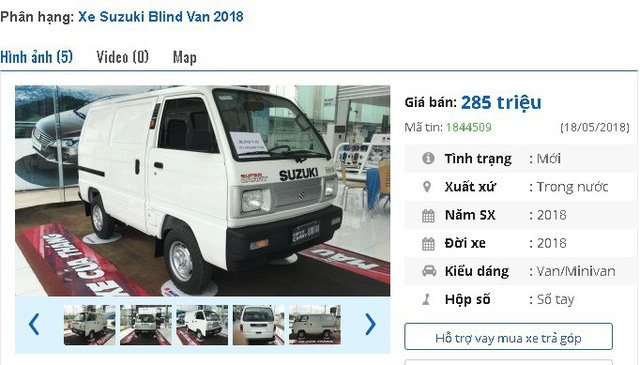 
Suzuki Blind Van 2018 có giá niêm yết 285 triệu đồng tại Việt Nam.
