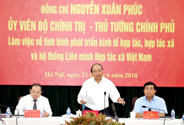 Thủ tướng làm việc với Liên minh Hợp tác xã Việt Nam.