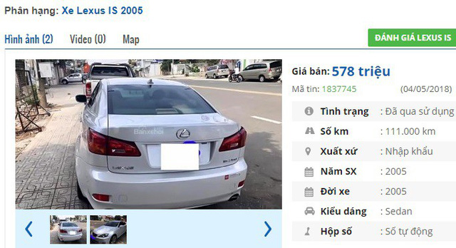3 chiếc ô tô Lexus cũ số tự động này đang rao bán tầm giá 500 triệu đồng tại Việt Nam