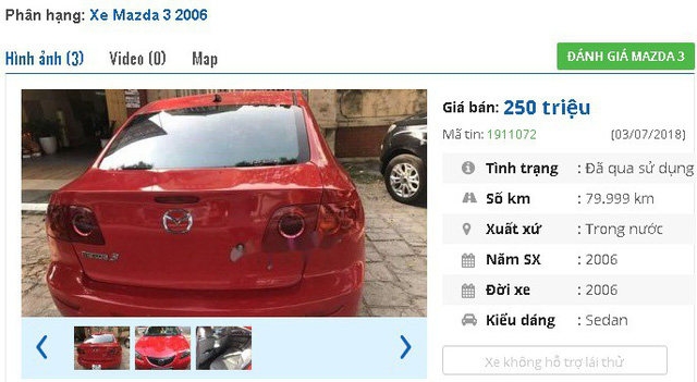 Những chiếc ô tô Mazda cũ này đang rao bán tầm giá 200 triệu đồng tại Việt Nam