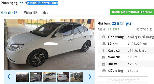 Một chủ nhân do muốn lên đời xe nên rao bán lại chiếc Hyundai Elantra 2009 màu trắng, nhập khẩu này với giá 225 triệu đồng.