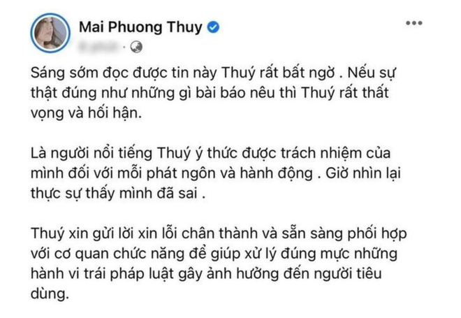 Hoa hậu Mai Phương Thúy xin lỗi vì quảng cáo sản phẩm bị tuýt còi - 2